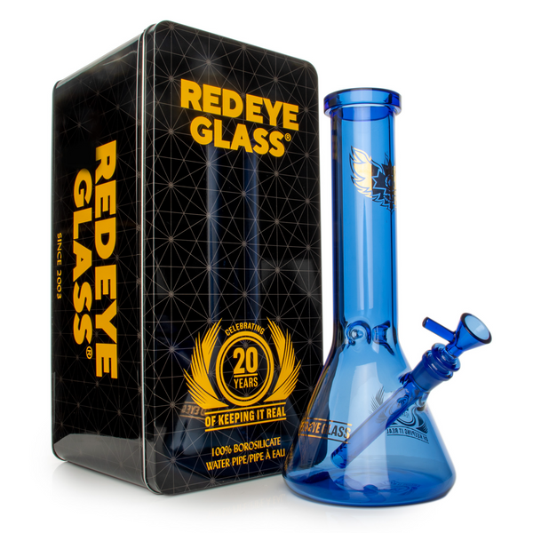 Red Eye Glass 12" 20th Anniversary Beaker Base Water Pipe (REG111)