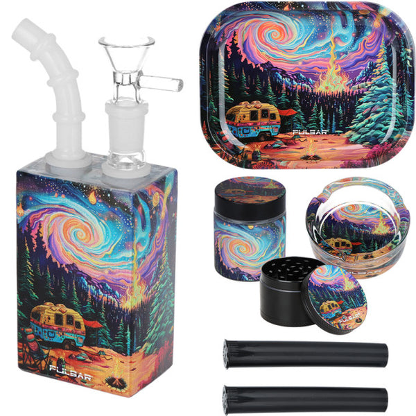 Pulsar Design Series Juicebox Water Pipe Smokers Travel Kit - Starry Camp (WP790CMP)