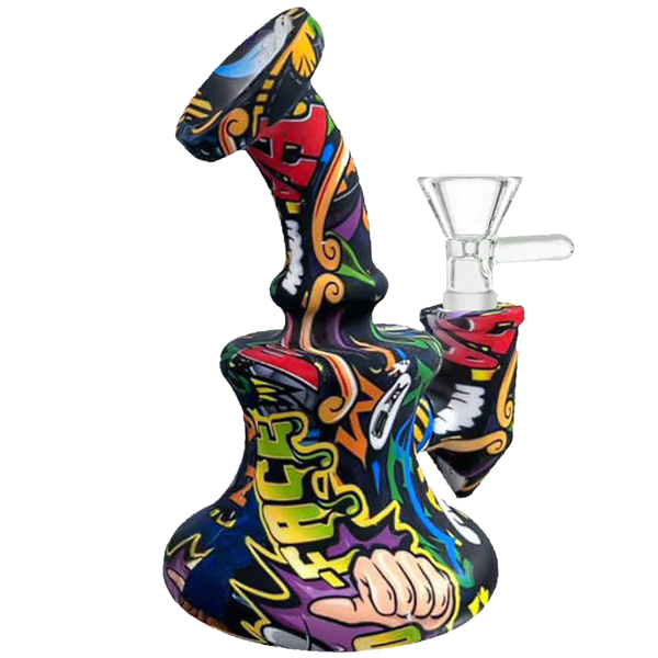 5'' SILICONE BONG - WATERPRINTED (SRS510)