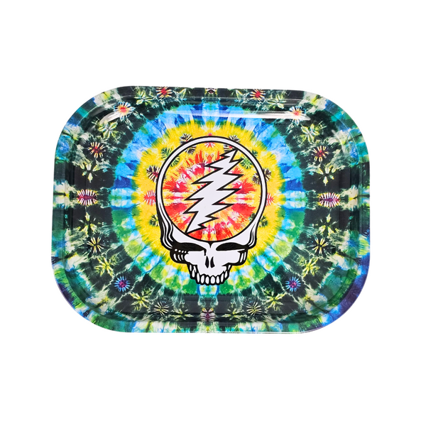 Blazy Susan Grateful Dead Tie-Dye Stealie Metal Rolling Tray - Small/Medium