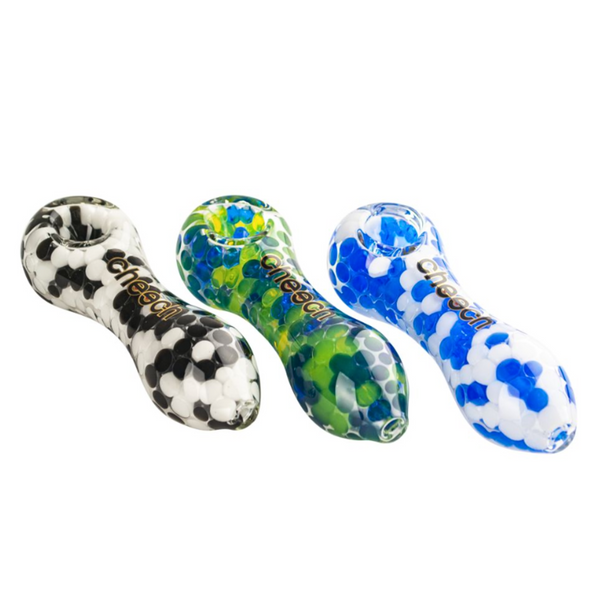 5" Cheech Honeycomb Dot Glass Handpipe - Green/Blue