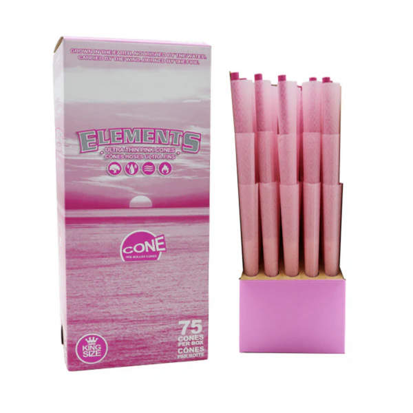 Elements Pink Pre-Rolled Cones King Size - 75 Pack