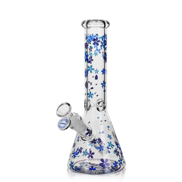 10" 5mm Arsenal Flower Serene Glass Bong - Assorted (ES22337)
