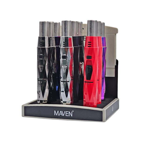 Maven Diamond Windproof Pen Torch Lighter - Assorted
