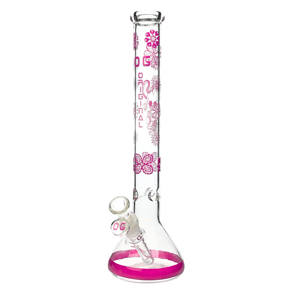 14" 5mm OG Original Glass Flower Pattern Beaker (OG-525)