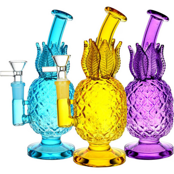 7.75" Pineapple Hospitality Glass Water Pipe - Assorted (PP4806)