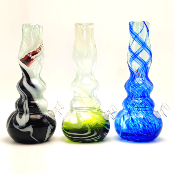 12" Soft Glass Bong - Assorted Color/Styles (MA-1202)