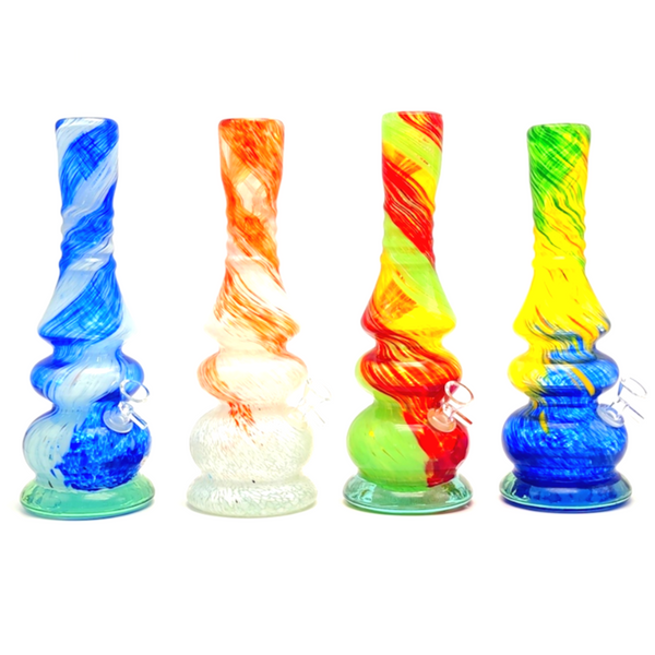 12" Soft Glass Bong - Assorted Color/Styles (MA-1214)