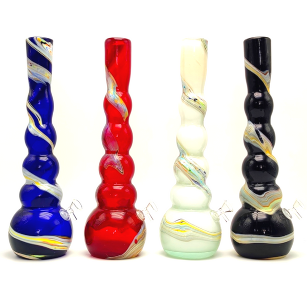 16" Soft Glass Bong - Assorted Color/Styles (MA-1601)