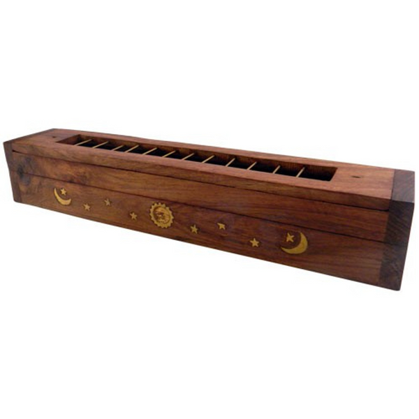 Wooden Incense Coffin Burner for Wands & Cones (IBW131)