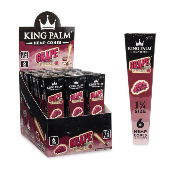 King Palm Pre Rolled Terpene Infused Hemp Cones 1 1/4 Size - 4 Flavours Available