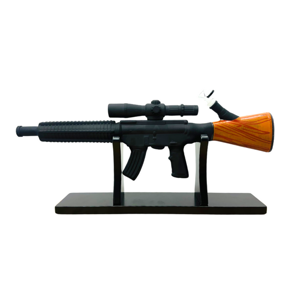 24" Machine Gun Bong - Includes Wooden Display Stand (MB1443)