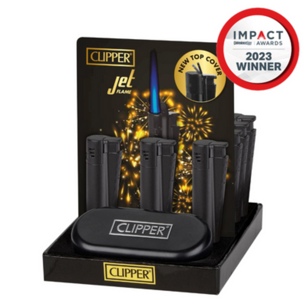 Metal Clipper JET FLAME Lighter - Matte Black