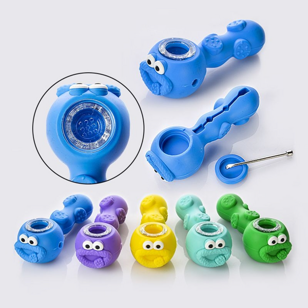 Cookie Monster Silicone Handpipe (SRS1025)