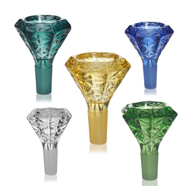 Diamond Glass Bowl 14mm - Assorted Colors (A01)