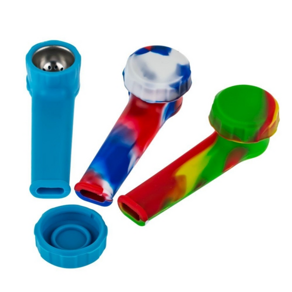 Silicone Hand Pipe With Lid (SRS417)