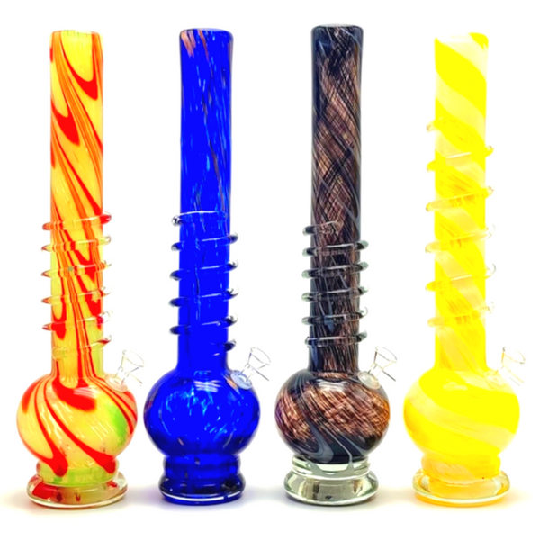 18" Soft Glass Bong - Assorted Color/Styles (MA-1803)