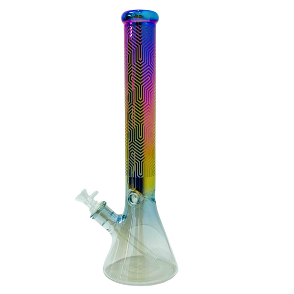 18" 7mm Arsenal Glide Symmetry Glass Bong (MB728)