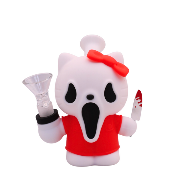 4.7" Arsenal Boo Kitty Silicone Bong - Assorted Colors (STC-AR-S327)