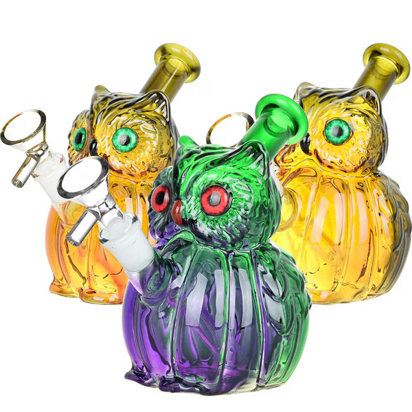 5" What A Hoot Glass Water Pipe Assorted Colors