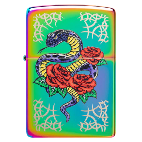 ZIPPO TATTOO THEME DESIGN - Timeless Snake & Rose