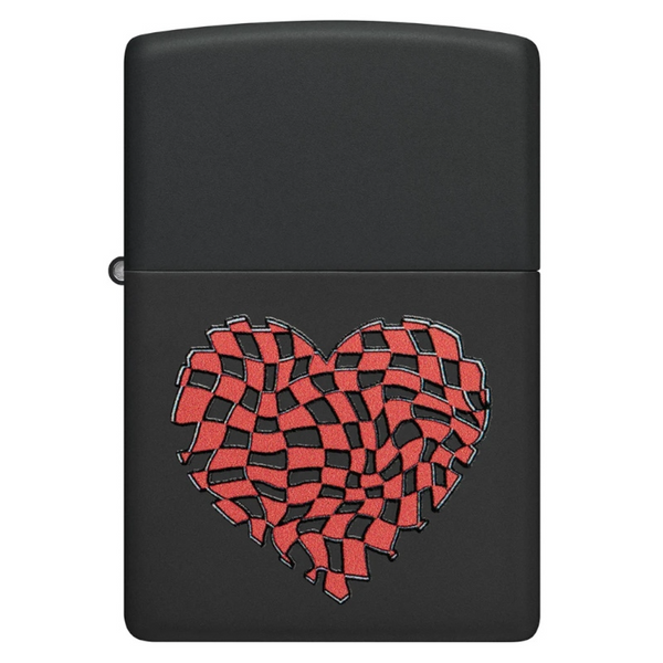 ZIPPO CHECKERED HEART DESIGN