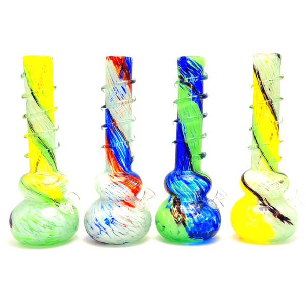 14" Soft Glass Bong - Assorted Color/Styles (MA-1402)