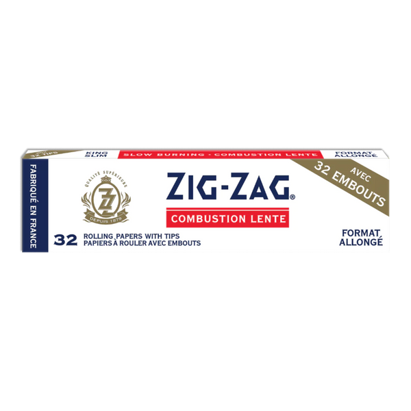 Zig Zag White King Slim w/ Tips