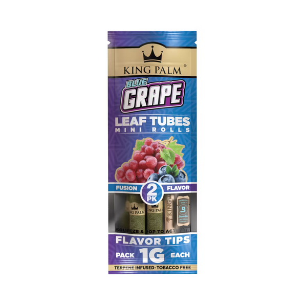 King Palm Wraps Mini Size Rolls Blue Grape Flavor 2/pack