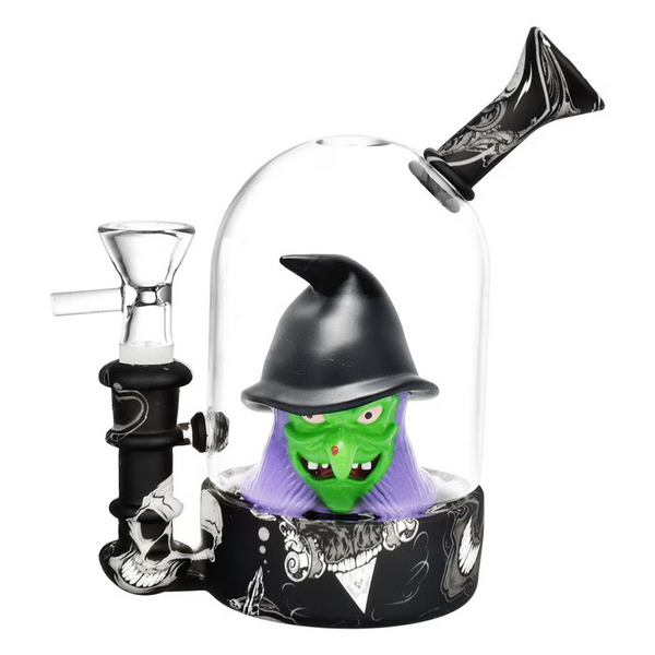 6" Spooky Witch Silicone/Glass Bong (PP5004)