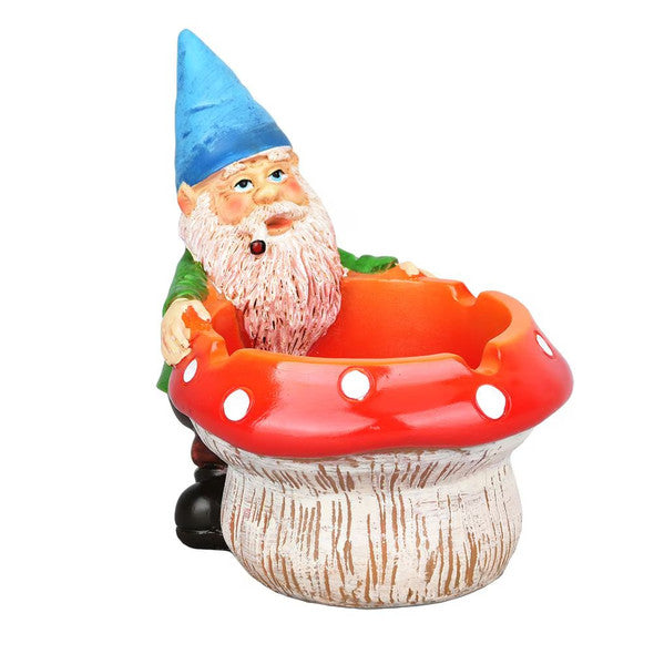 Ashtray - 3.5" Smoking Gnome Mushroom