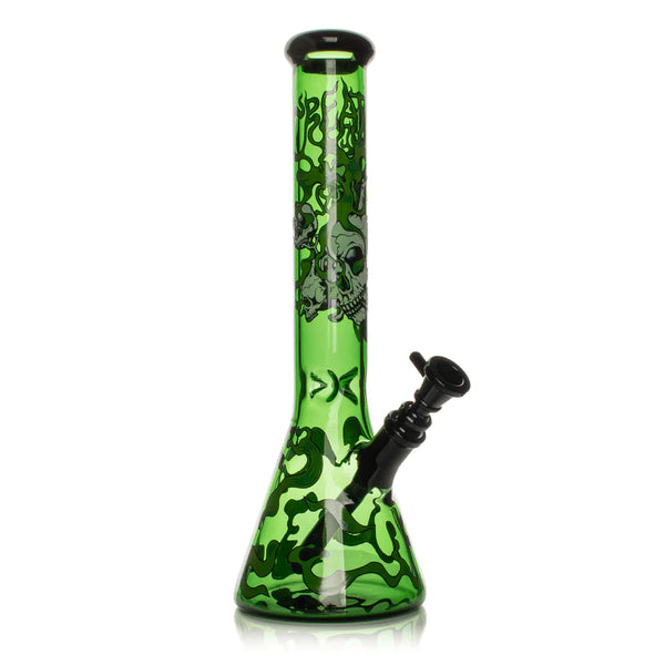 Creature X GEAR Premium® 15” Glow-in-the-Dark Smoking Skulls Water Pipe (CR5008)