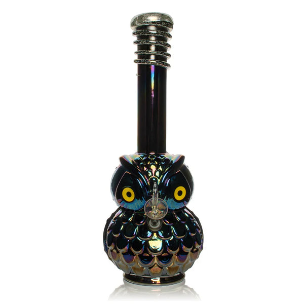 Retro Glass® 12" Platinum Metallic Owl Tube - Assorted (RM66)