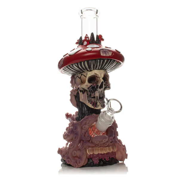 LIT® Silicone 10.5" Shroom Skull Water Pipe (TS235)