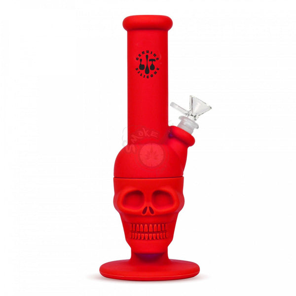 11" Skull Water Pipe -LIT Silicone - SmokeTime