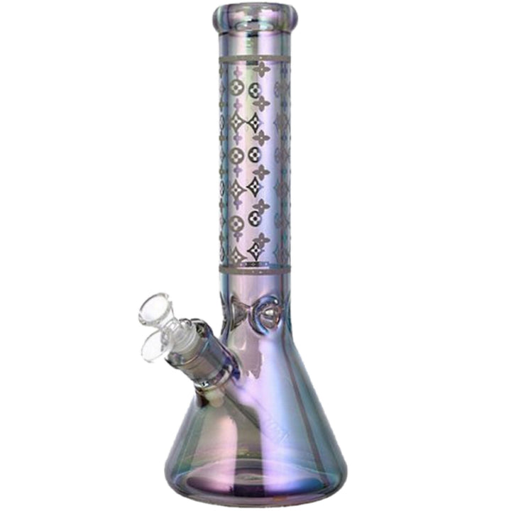 14″ Electroplated Glass Bong - Assorted Styles (V17) - SmokeTime