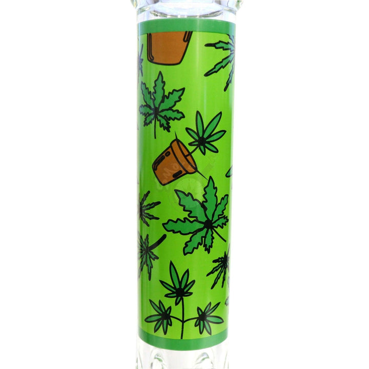 14" Grow Leaf Design Beaker - SmokeTime