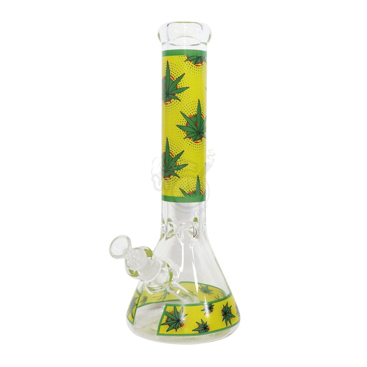 14" Leaf Design Beaker - SmokeTime