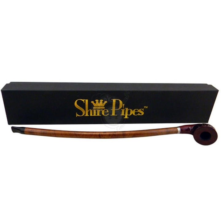 15" Curved Stem Engraved Rosewood Shire Pipe (PP166) - SmokeTime