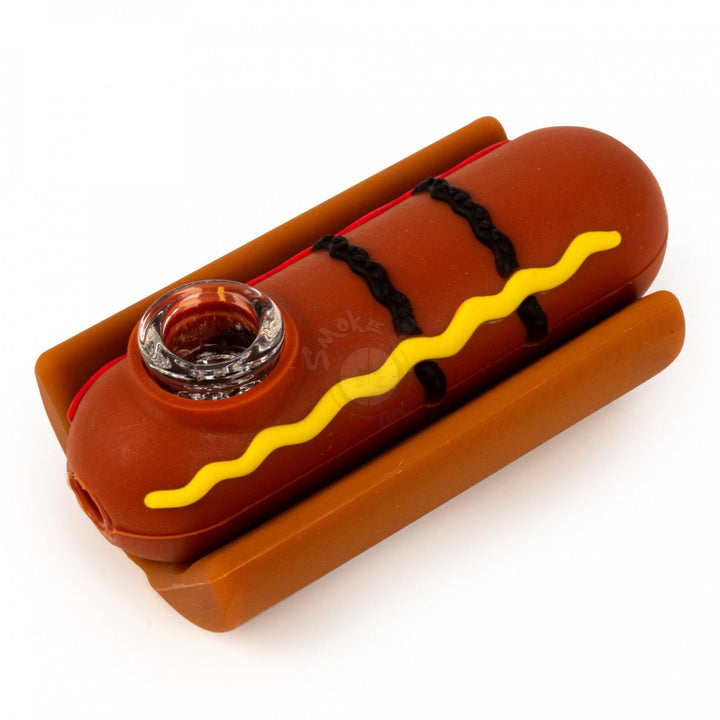 4" Hot Dog Hand Pipe W/Glass Bowl - SmokeTime