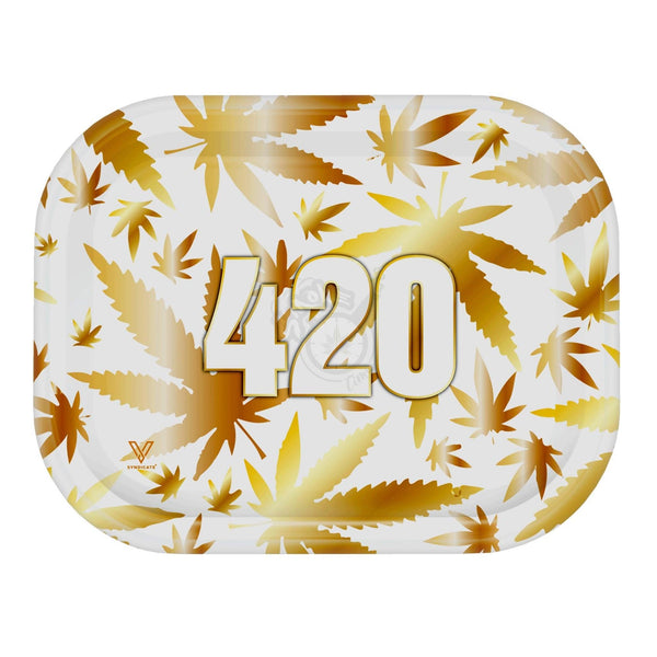 420 Gold Metal Tray - SmokeTime