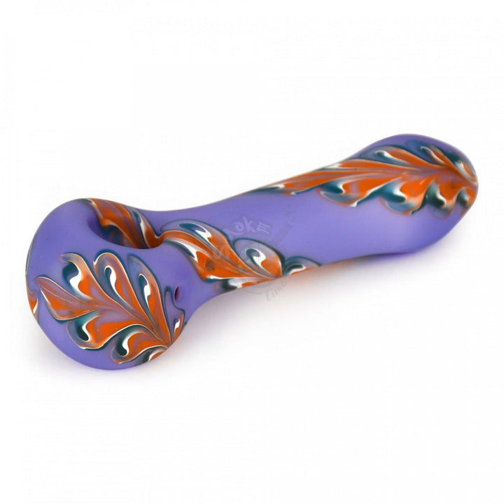 4.5" Frosted Purple 1/2 Paisley Hand Pipe - SmokeTime