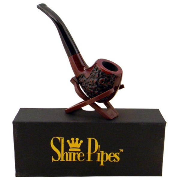 5" Engraved Bowl Rosewood Shire Pipe (PP107) - SmokeTime
