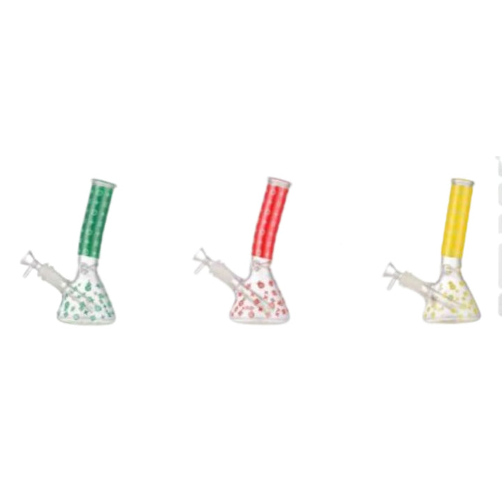 8" Infyniti Bent Neck Beaker With LV Pattern - Assorted Colors (GH11) - SmokeTime