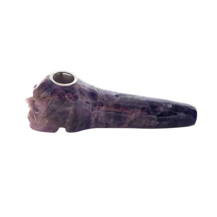 Amethyst Crystal Skull Pipe 4" - SmokeTime