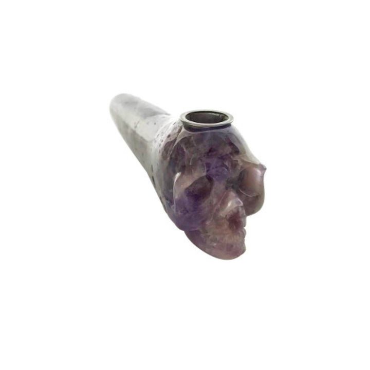 Amethyst Crystal Skull Pipe 4" - SmokeTime