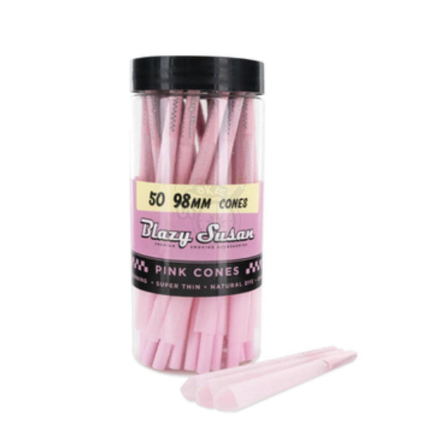 Blazy Susan 98mm Cones - 50 in a pack - Pink - SmokeTime