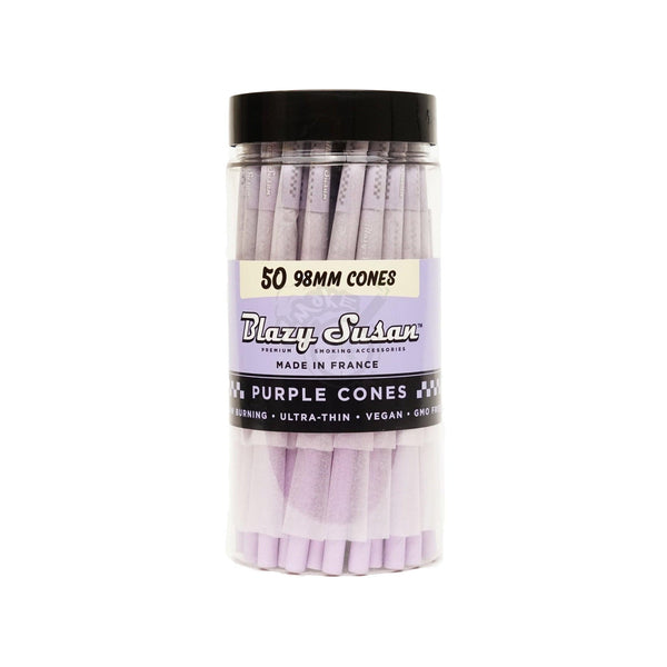 Blazy Susan 98mm Cones - 50 in a pack - Purple - SmokeTime