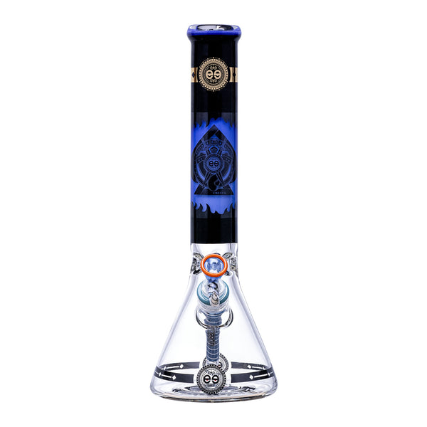 Cheech Glass 14" Milky Blue Protect The Crest Beaker (CHE-189) - SmokeTime