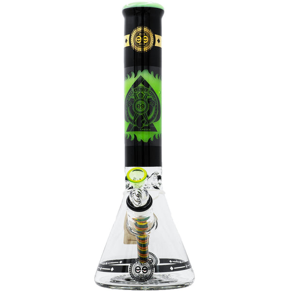 Cheech Glass 14" Milky Green Protect The Crest Beaker (CHE-190) - SmokeTime